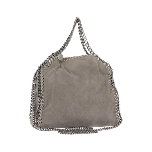 Stella McCartney Falabella Fold Over Faux Suede, Gray, Synthetic, Shoulder Bag