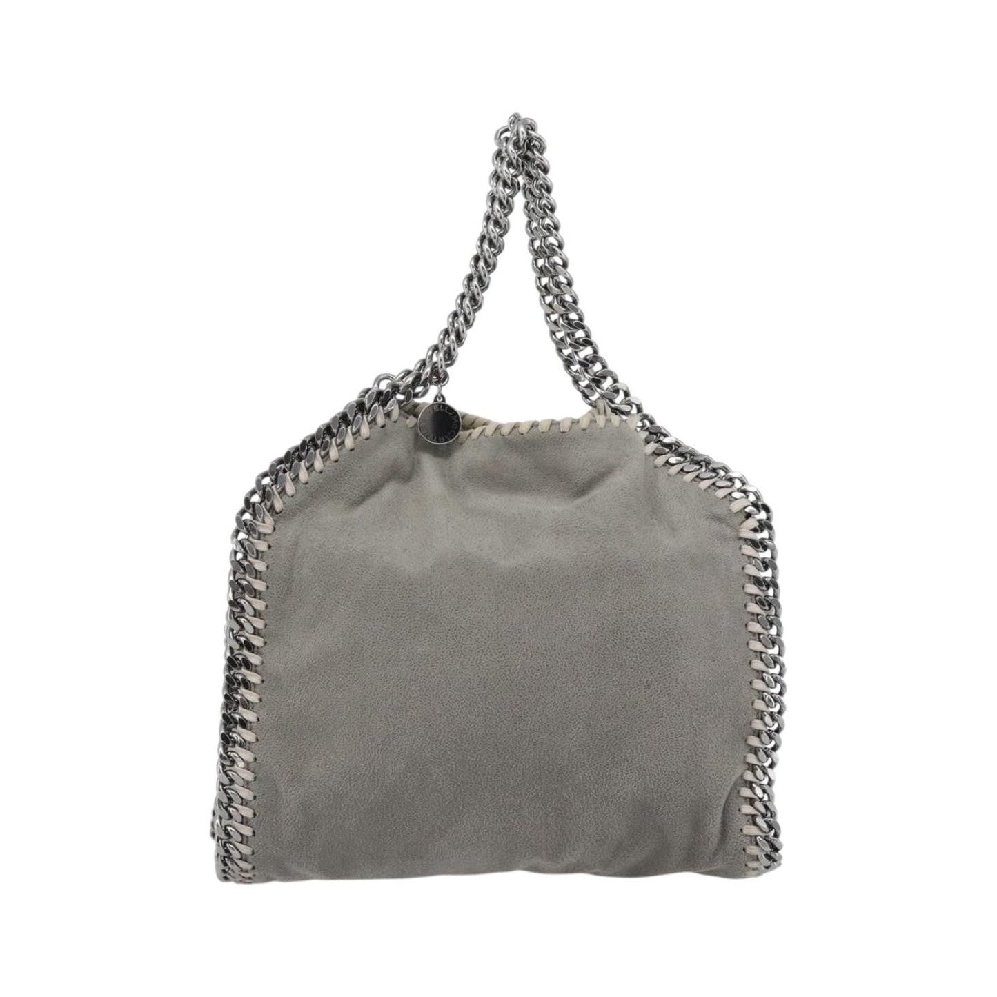 Stella McCartney Falabella Fold Over Shaggy Deer, Gray, Polyester, Shoulder Bag