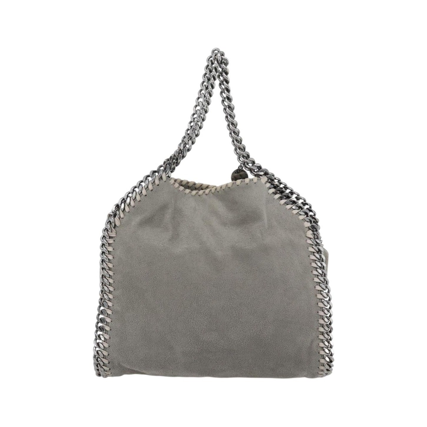 Stella McCartney Falabella Fold Over Shaggy Deer, Gray, Polyester, Shoulder Bag
