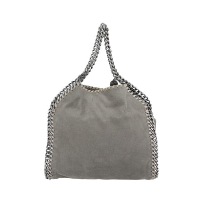 Stella McCartney Falabella Fold Over Shaggy Deer, Gray, Polyester, Shoulder Bag
