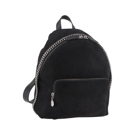 Stella McCartney Falabella Front Zip Shaggy Deer, Black, Polyester, Backpack