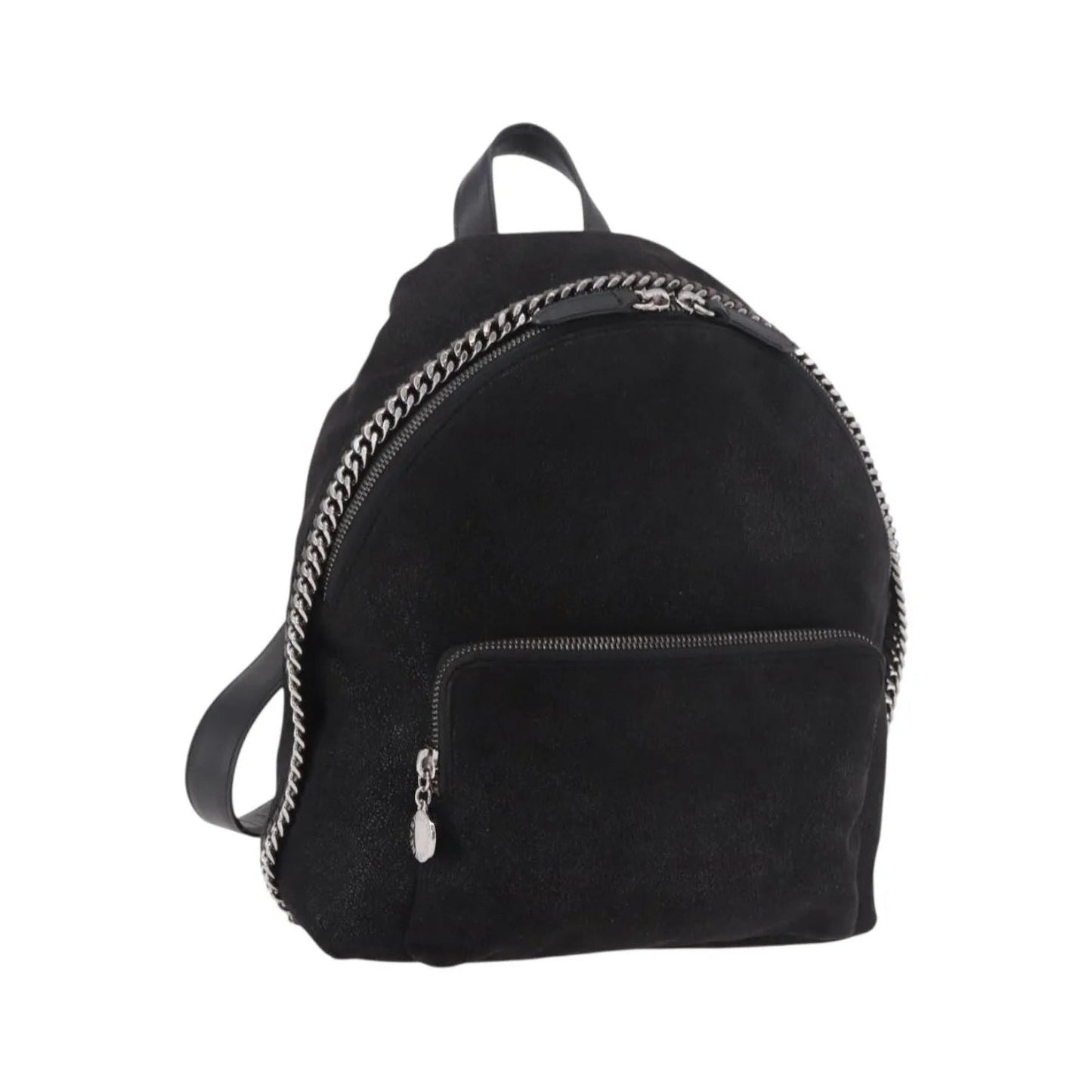 Stella McCartney Falabella Front Zip Shaggy Deer, Black, Polyester, Backpack