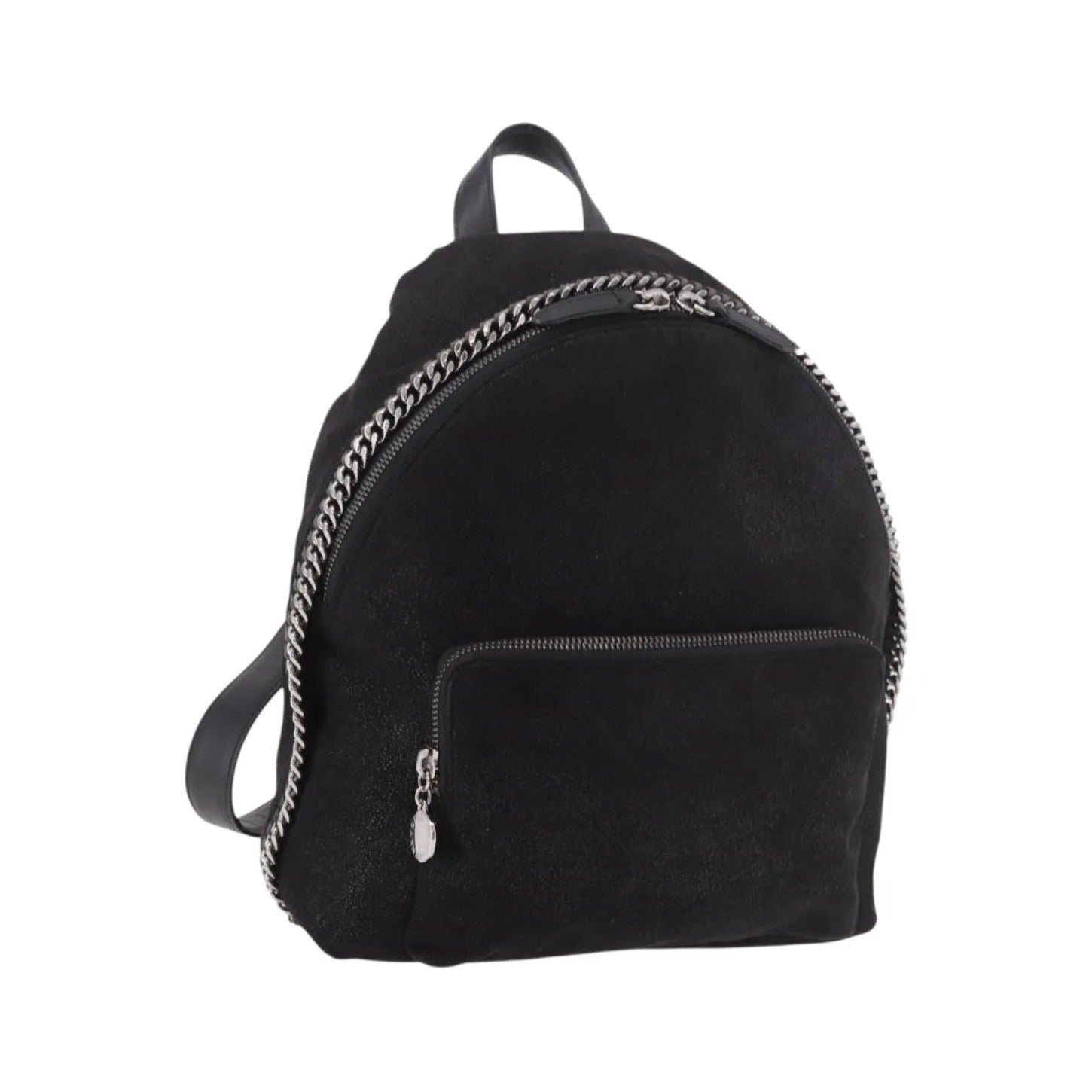 Stella McCartney Falabella Front Zip Shaggy Deer, Black, Polyester, Backpack