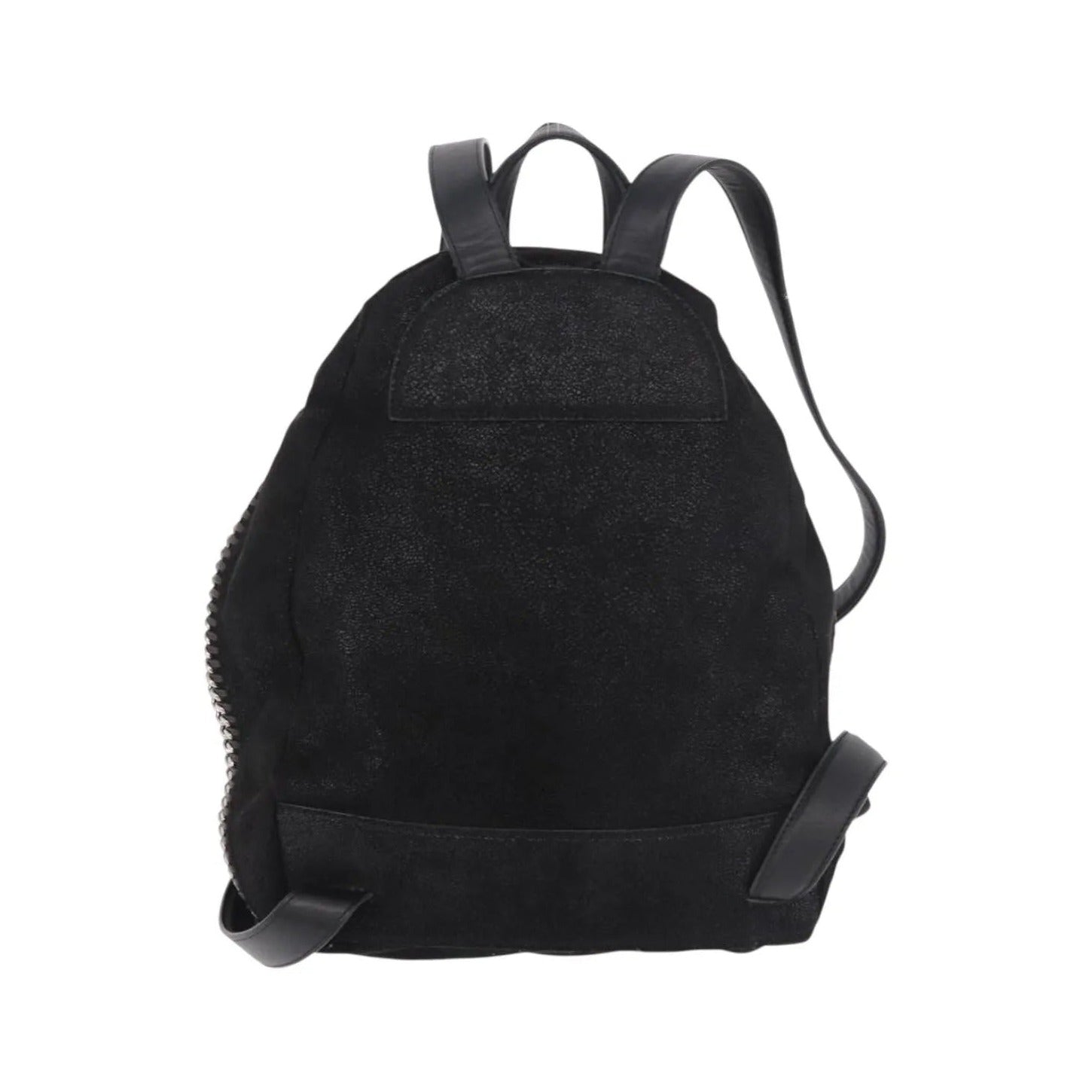 Stella McCartney Falabella Front Zip Shaggy Deer, Black, Polyester, Backpack