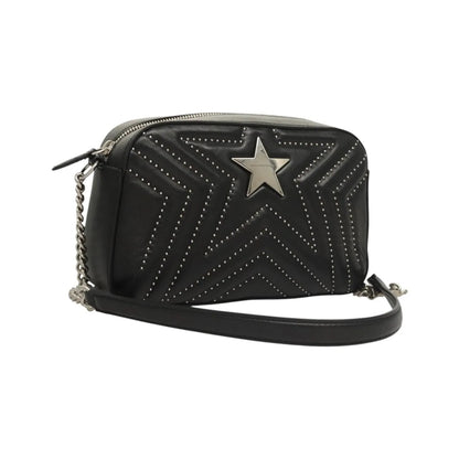 Stella McCartney Stella Star Camera Quilted Faux Leather, Black, Synthetic, Shoulder Bag