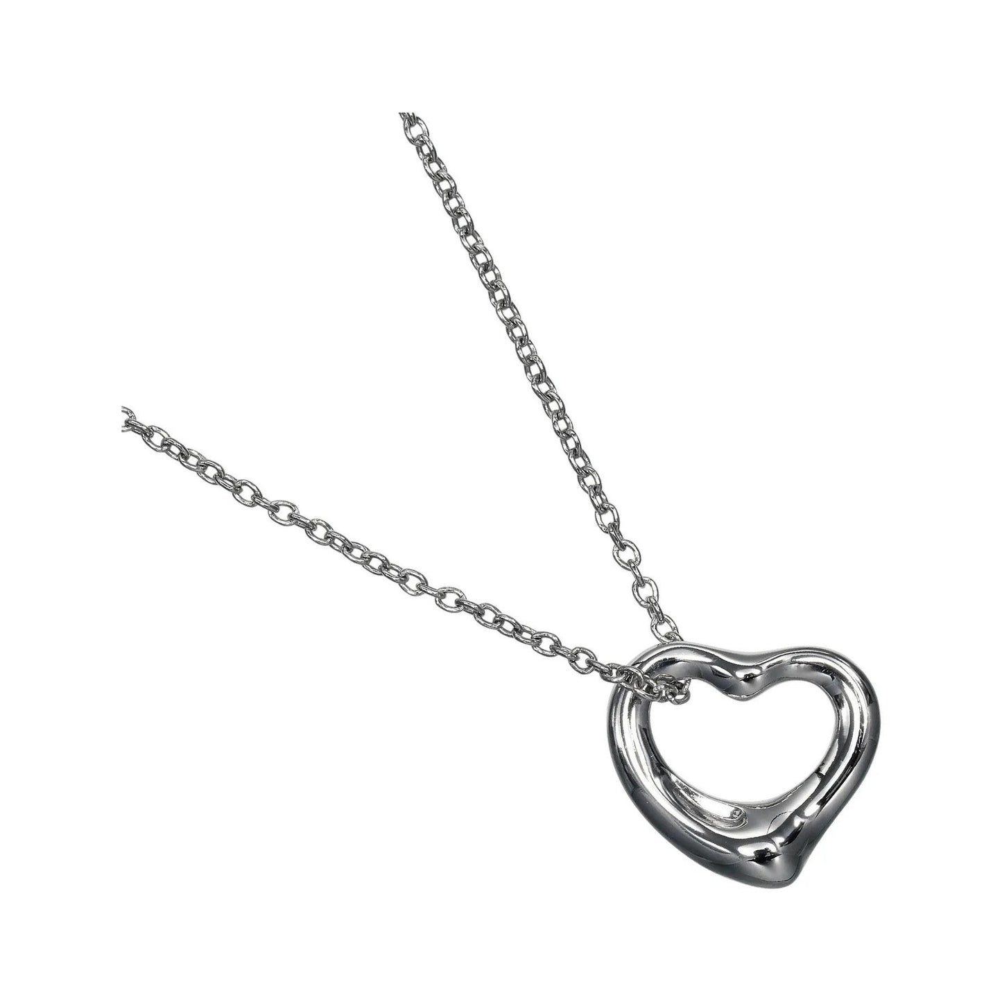 Tiffany & Co. Elsa Peretti Open Heart Pendant Platinum, Silver, Platinum, Necklace
