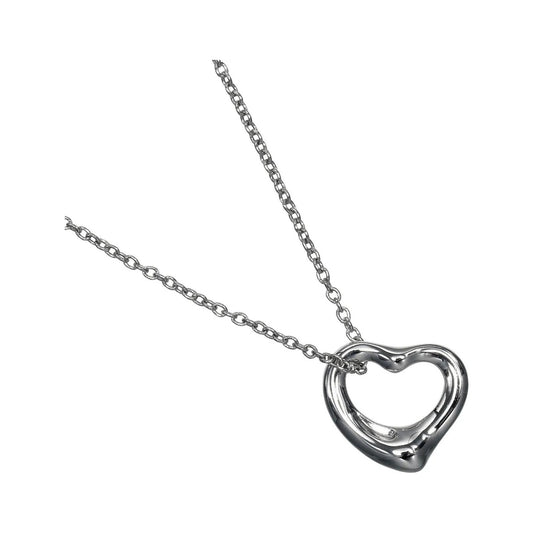 Tiffany & Co. Elsa Peretti Open Heart Pendant Platinum, Silver, Platinum, Necklace