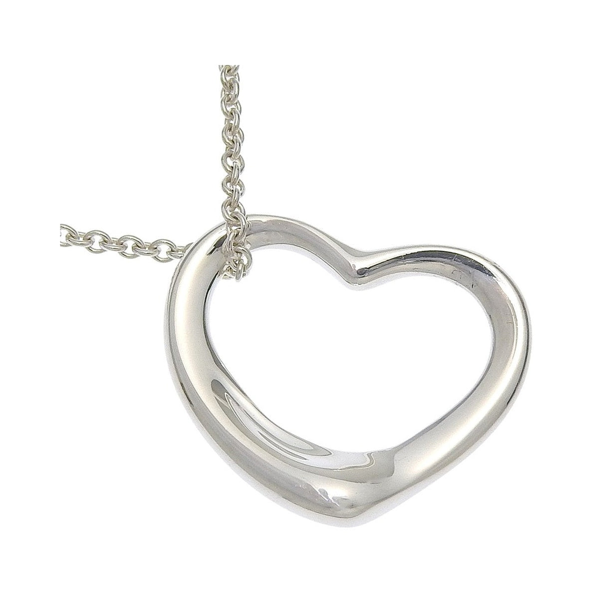 Tiffany & Co. Elsa Peretti Open Heart Pendant Sterling Silver, Silver, Silver, Necklace