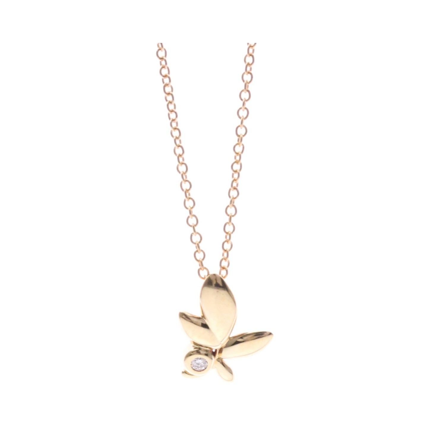 Tiffany & Co. Paloma Picasso Olive Leaf Pendant 18K Rose Gold with Diamond, Gold, Pink Gold, Necklace