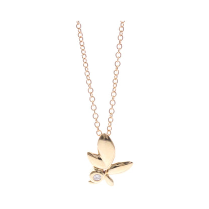 Tiffany & Co. Paloma Picasso Olive Leaf Pendant 18K Rose Gold with Diamond, Gold, Pink Gold, Necklace