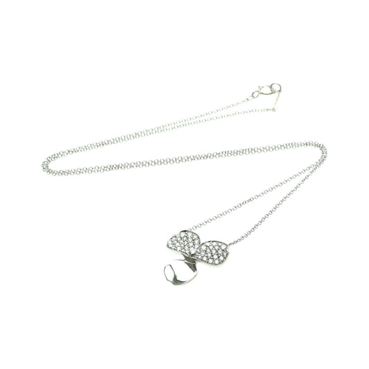 Tiffany & Co. Paper Flowers Pendant Platinum with Pave Diamonds, Silver, Platinum, Necklace