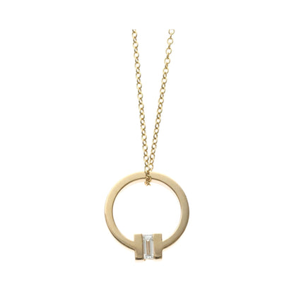 Tiffany & Co. T Circle Pendant 18K Rose Gold with Diamond, Gold, Pink Gold, Necklace