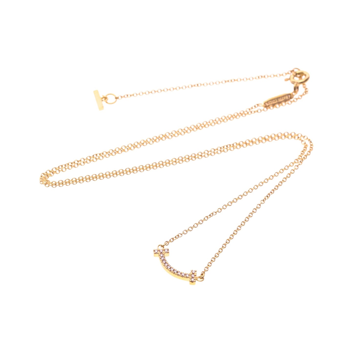 Tiffany & Co. T Smile Pendant 18K Rose Gold, Pink, Pink Gold, Necklace
