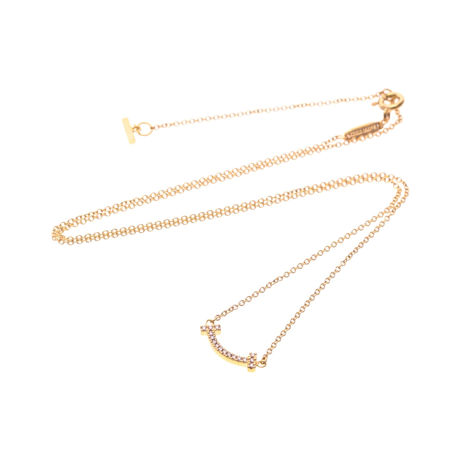 Tiffany & Co. T Smile Pendant 18K Rose Gold, Pink, Pink Gold, Necklace