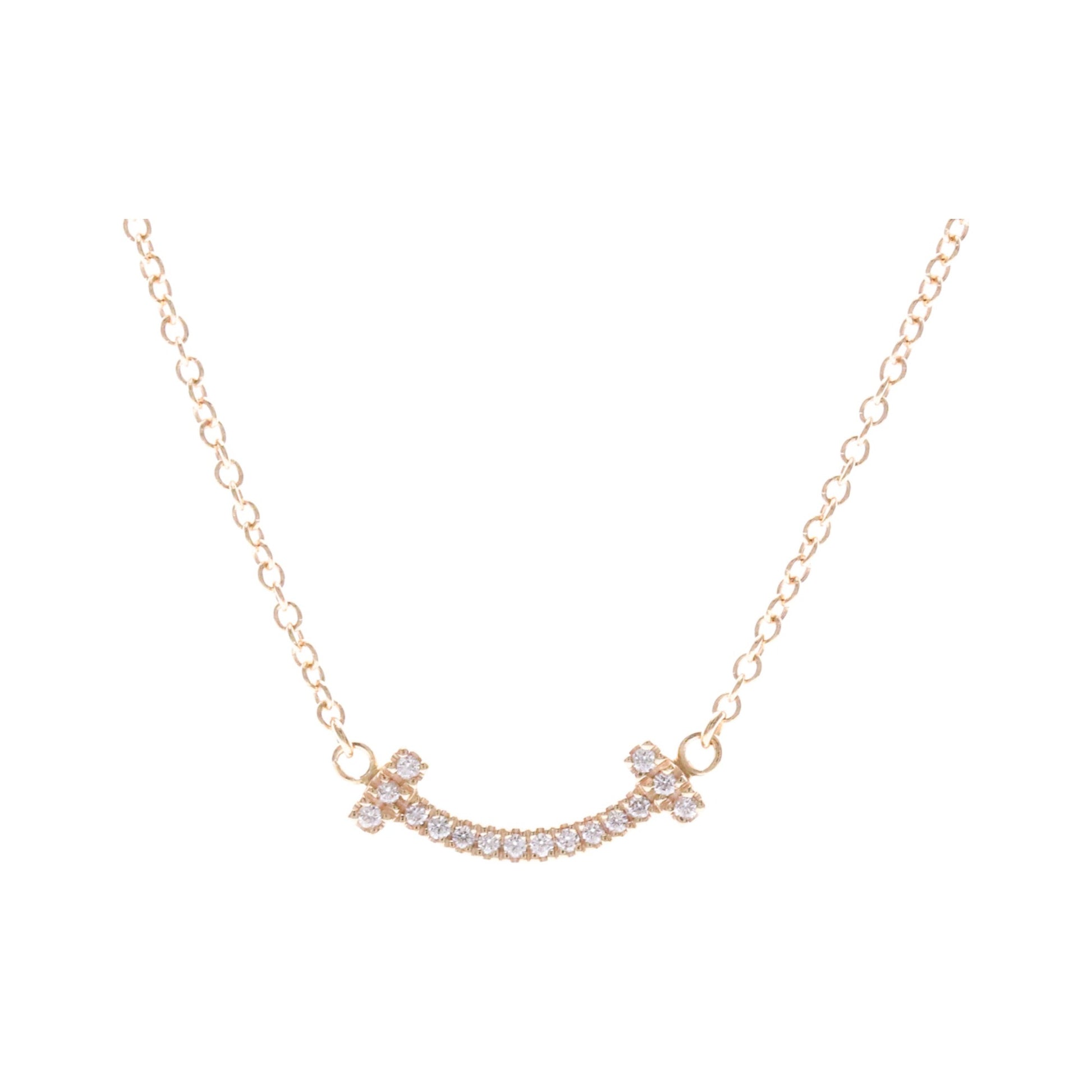 Tiffany & Co. T Smile Pendant 18K Rose Gold, Pink, Pink Gold, Necklace