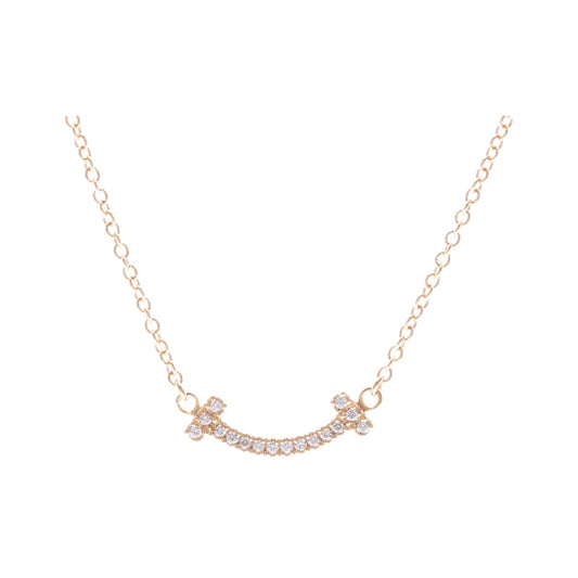 Tiffany & Co. T Smile Pendant 18K Rose Gold, Pink, Pink Gold, Necklace