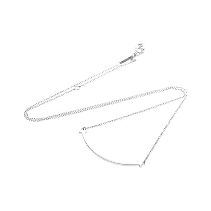 Tiffany & Co. T Smile Pendant 18K White Gold, Silver, White Gold, Necklace