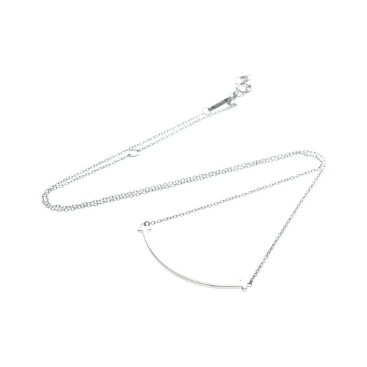 Tiffany & Co. T Smile Pendant 18K White Gold, Silver, White Gold, Necklace
