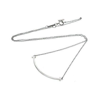 Tiffany & Co. T Smile Pendant 18K White Gold, Silver, White Gold, Necklace