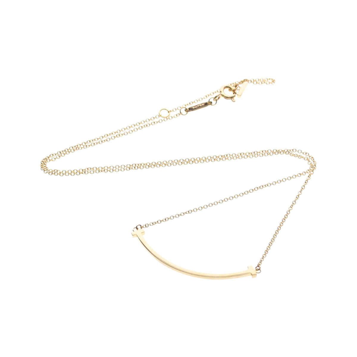 Tiffany & Co. T Smile Pendant 18K Yellow Gold, Gold, Pink Gold, Necklace
