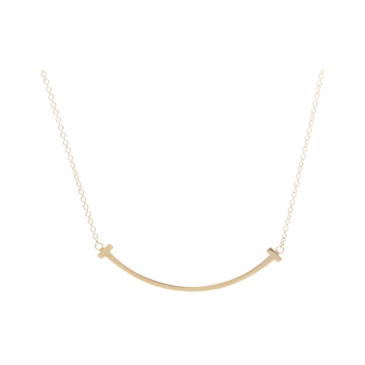 Tiffany & Co. T Smile Pendant 18K Yellow Gold, Gold, Pink Gold, Necklace