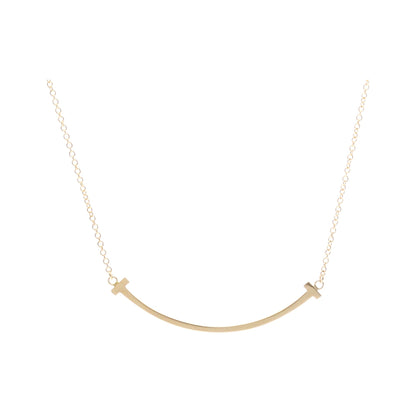 Tiffany & Co. T Smile Pendant 18K Yellow Gold, Gold, Pink Gold, Necklace