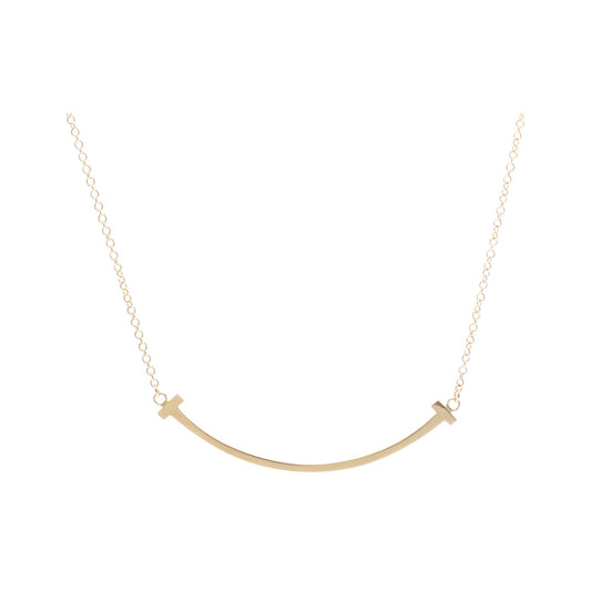Tiffany & Co. T Smile Pendant 18K Yellow Gold, Gold, Pink Gold, Necklace
