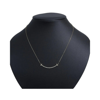 Tiffany & Co. T Smile Pendant 18K Yellow Gold with Diamonds, Gold, Yellow Gold, Necklace