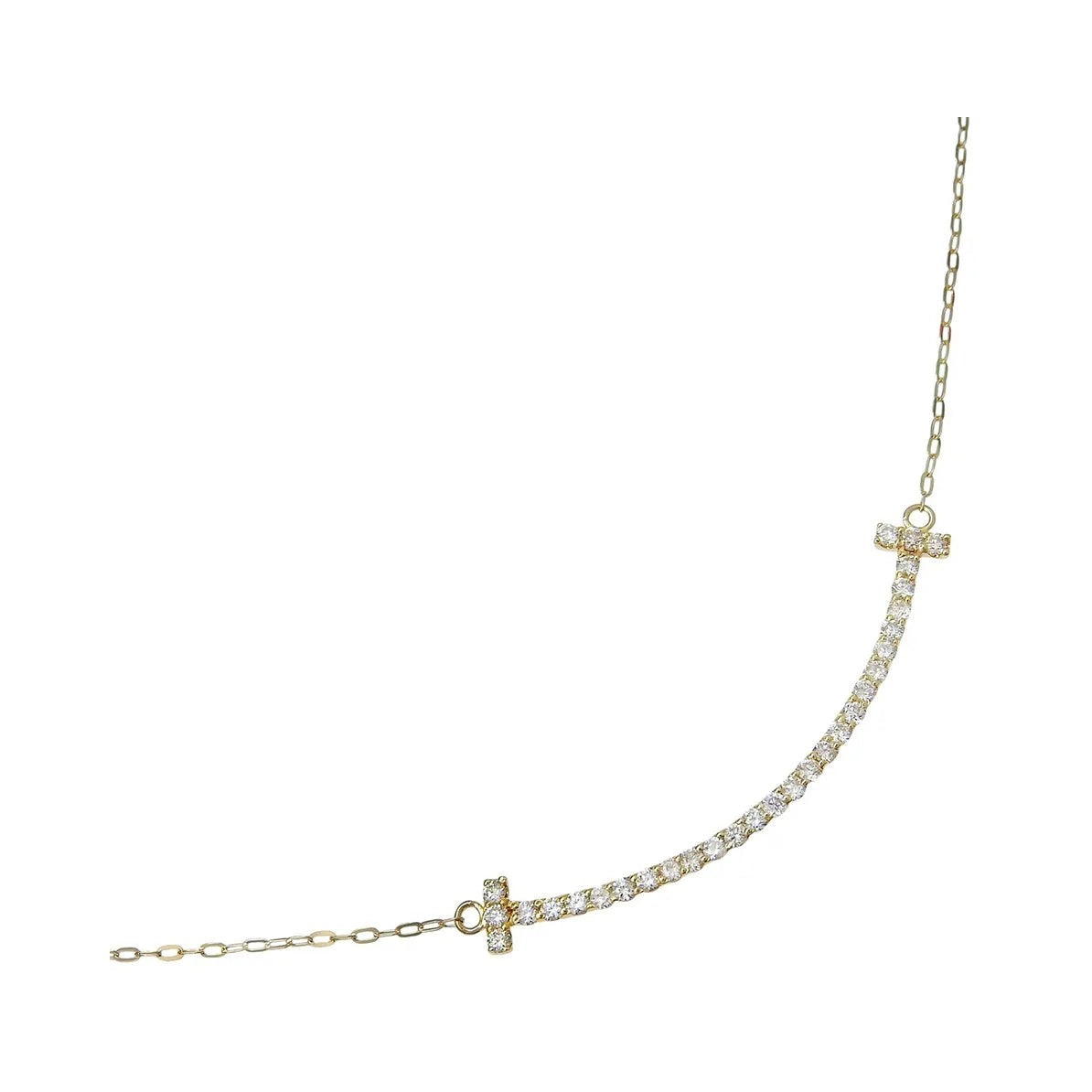 Tiffany & Co. T Smile Pendant 18K Yellow Gold with Diamonds, Gold, Yellow Gold, Necklace
