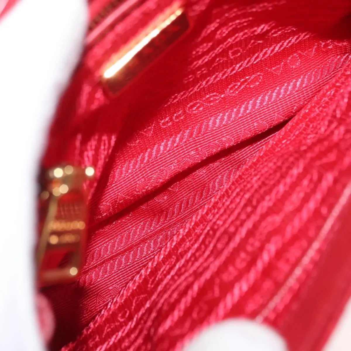 Prada Pushlock Chain Flap Quilted Tessuto, Red, Nylon, Shoulder Bag