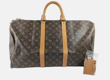 Louis Vuitton Keepall Bandouliere Monogram Canvas, Brown, Canvas, Travel Bag