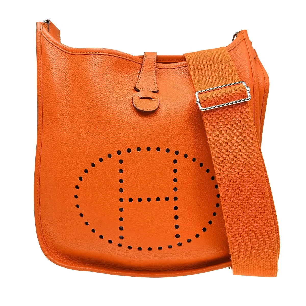 Hermes Evelyne Bag Gen III Clemence, Orange, Leather, Shoulder Bag
