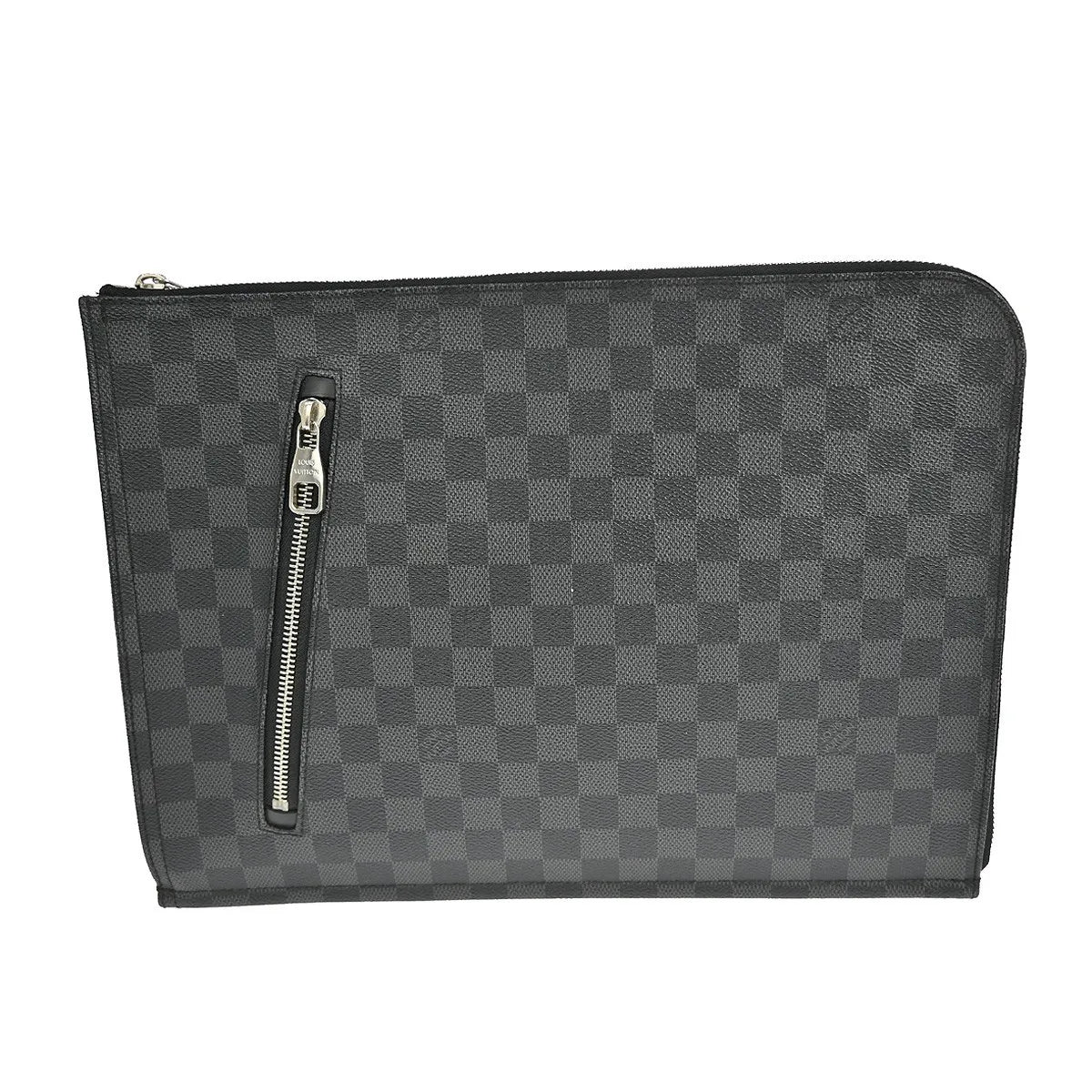 Louis Vuitton Poche Documents Damier Graphite, Gray, Canvas, Clutch