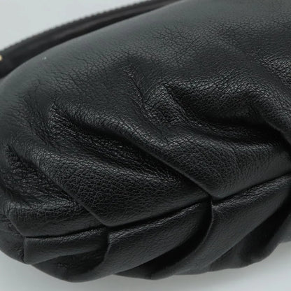 Salvatore Ferragamo Gancini Leather, Black, Leather, Handbag