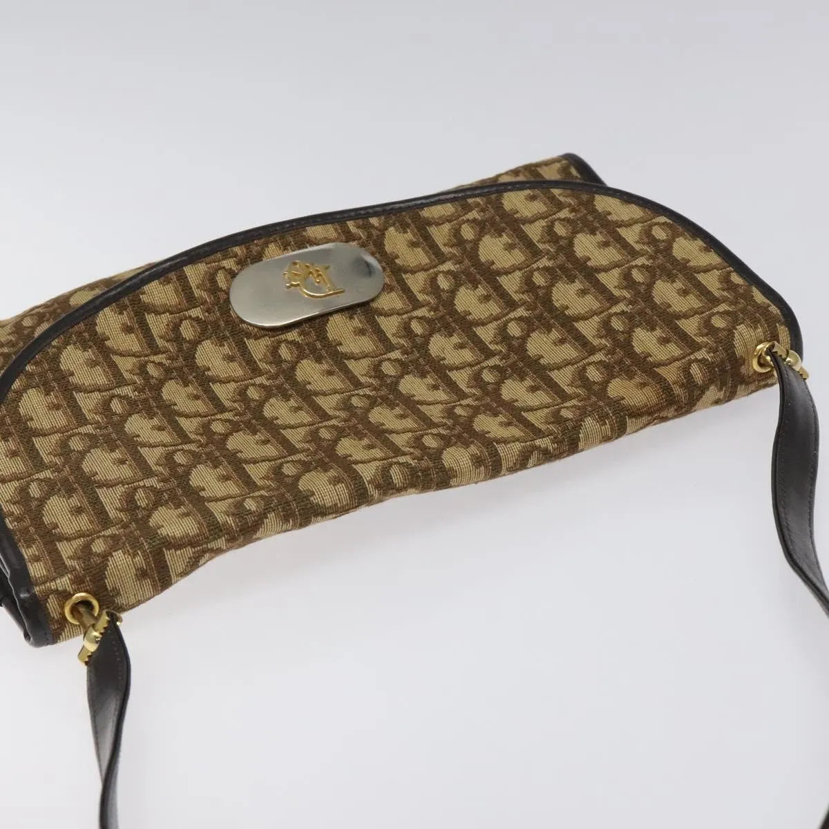 Christian Dior Vintage Trotter Flap Canvas, Brown, Canvas, Shoulder Bag