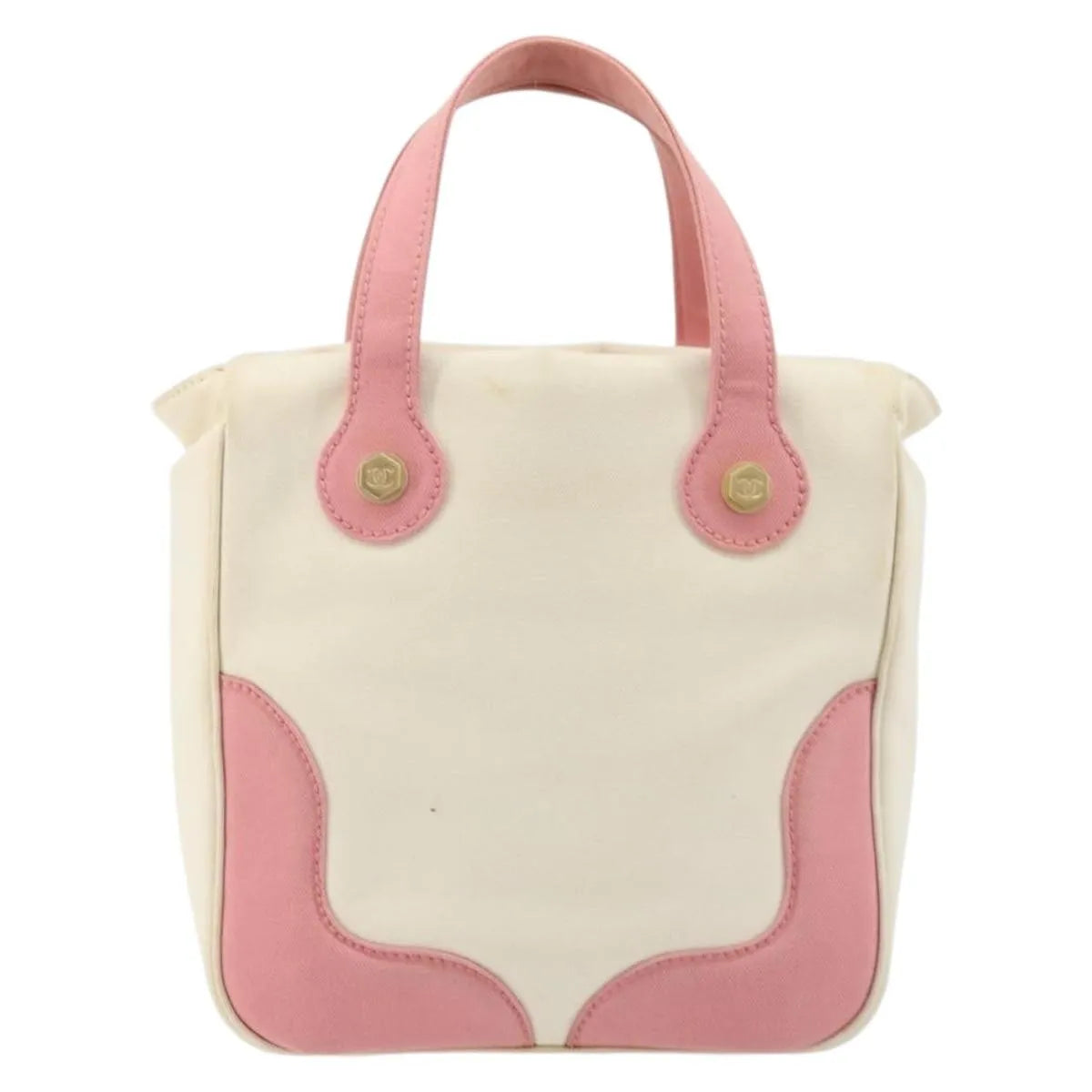 Chanel Vintage CC Tote Canvas, Beige, Canvas, Tote Bag