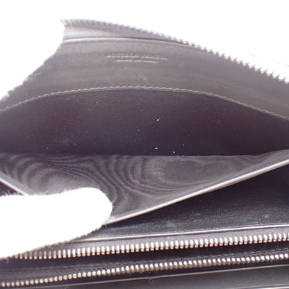 Bottega Veneta Intrecciato Long Zip Leather, Black, Leather, Wallet