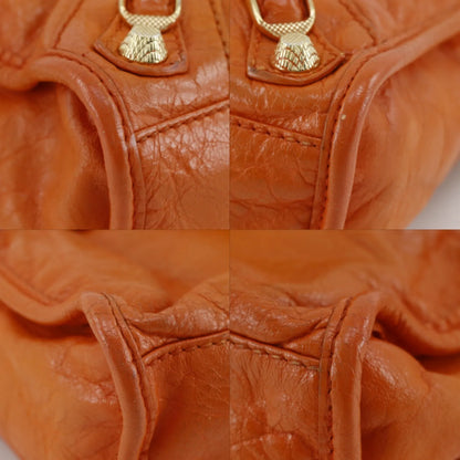Balenciaga City Classic Studs Leather, Orange, Calfskin, Handbag
