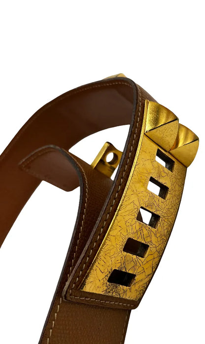 Hermes Collier de Chien Belt Leather, Brown, Leather, Belt