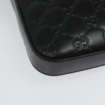 Gucci Signature Zip Messenger Guccissima Leather, Black, Leather, Shoulder Bag