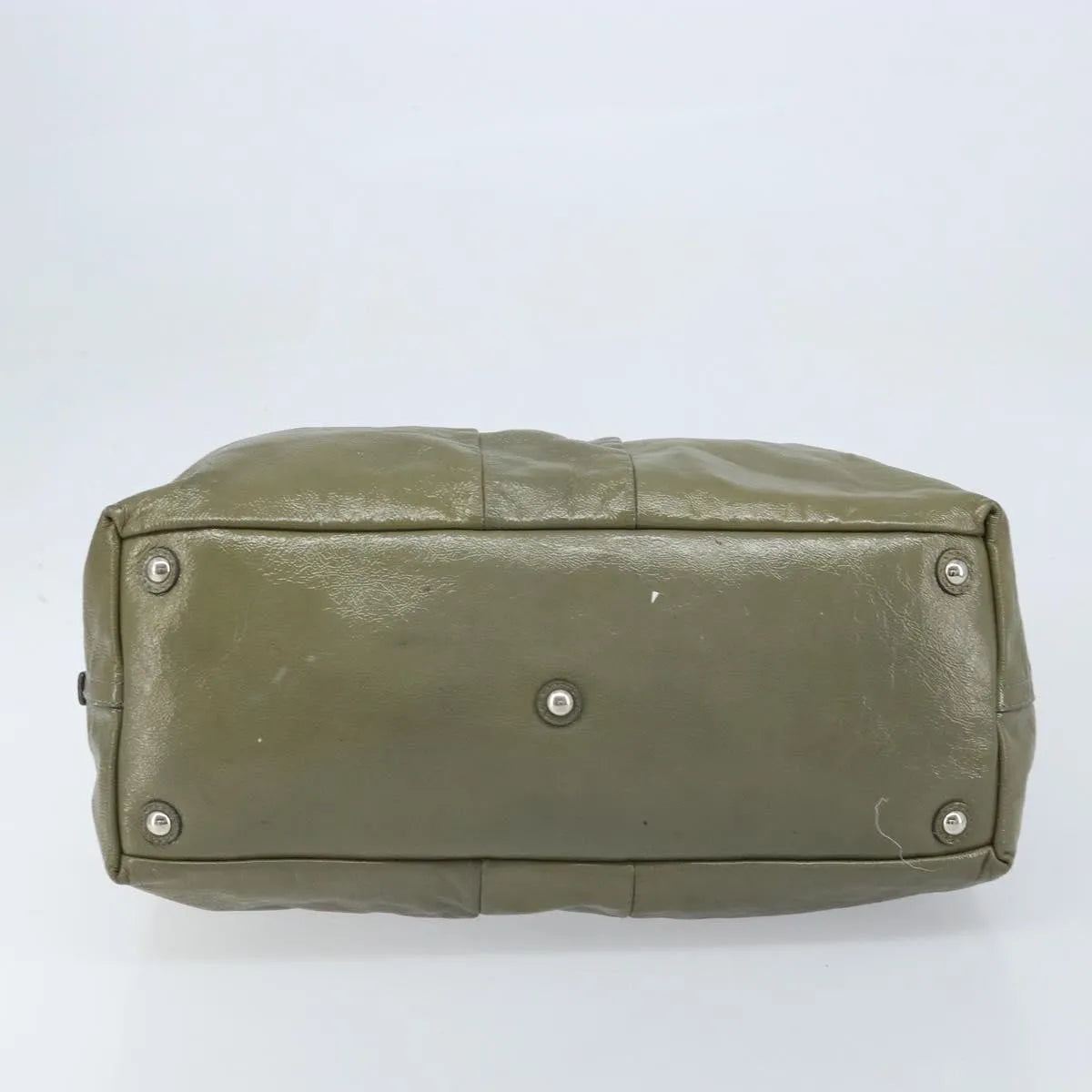 Saint Laurent Easy Y Satchel Patent, Khaki, Patent Leather, Handbag