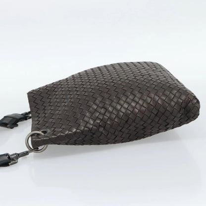 Bottega Veneta Flat Messenger Intrecciato Nappa, Brown, Leather, Crossbody Bag