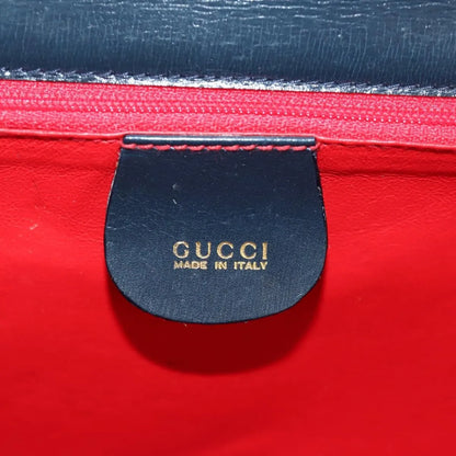 Gucci Chain Flap Leather, Navy, Leather, Shoulder Bag