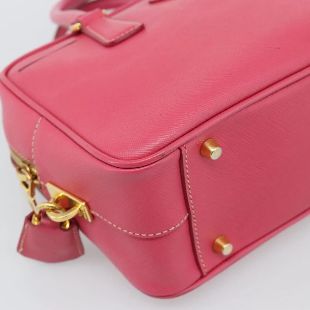 Prada Bauletto Saffiano Leather, Pink, Leather, Handbag