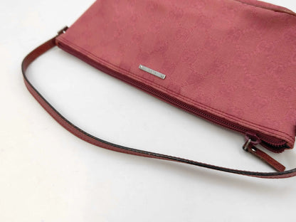Gucci D-Ring Shoulder Bag (Outlet) GG Canvas, Pink, Canvas, Shoulder Bag