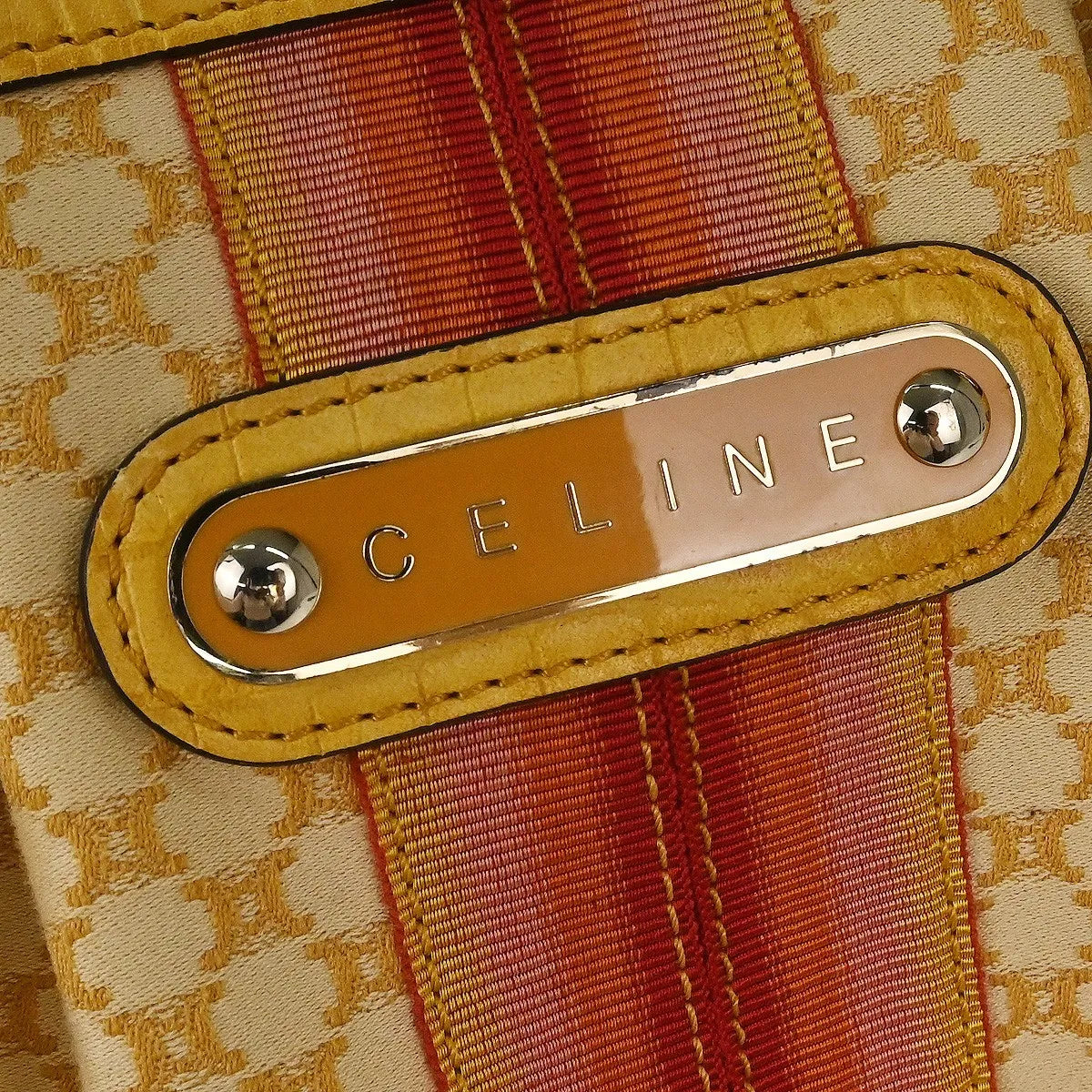 Celine Handbag Canvas, Yellow, Canvas, Handbag
