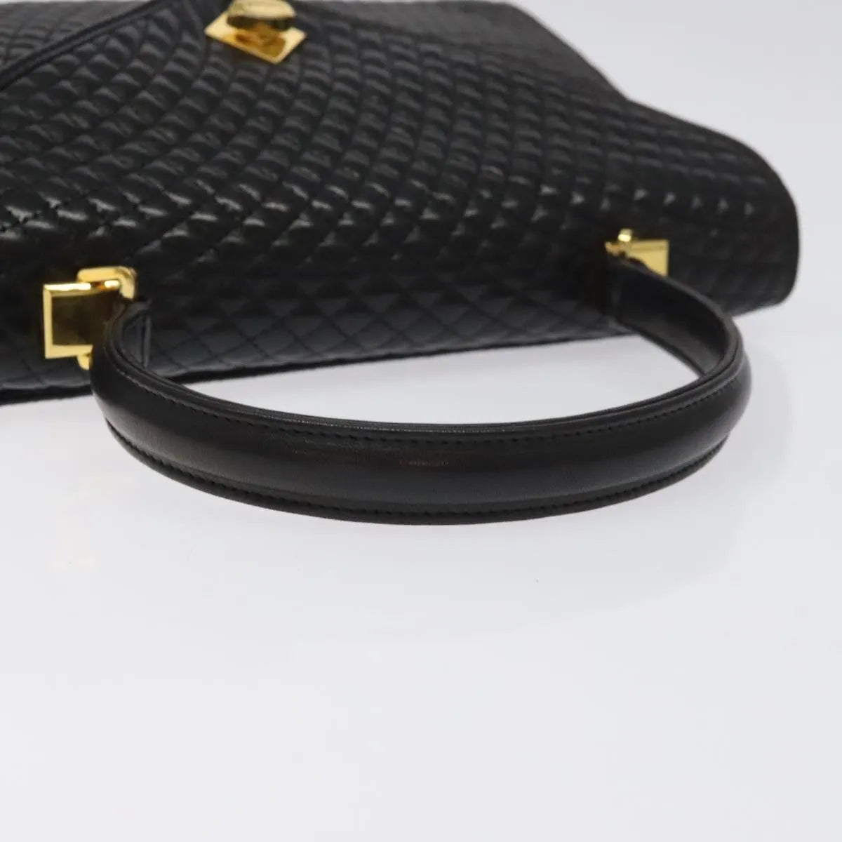 Bally Vintage Quilted Leather, Black, Leather, Handbag