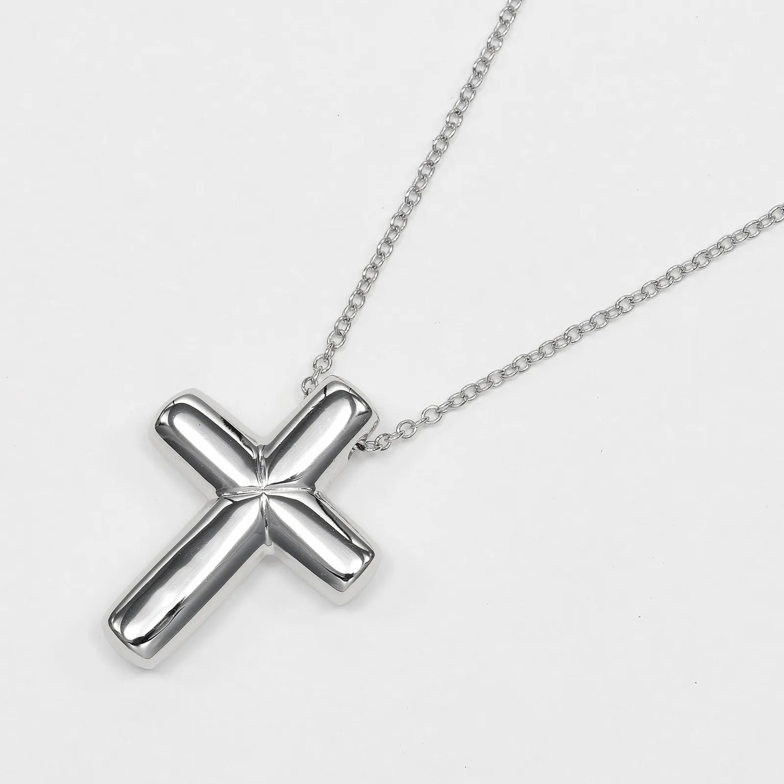 Tiffany & Co. Cross Pendant Platinum and Diamonds, Silver, Platinum, Necklace