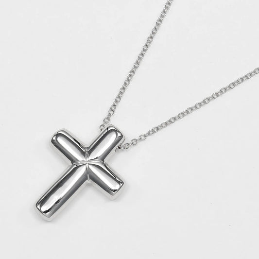 Tiffany & Co. Cross Pendant Platinum and Diamonds, Silver, Platinum, Necklace