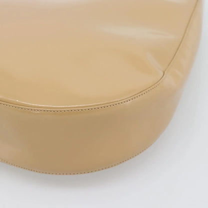 Salvatore Ferragamo Gancini Patent Leather, Beige, Patent Leather, Shoulder Bag